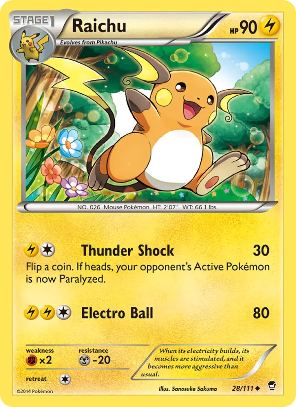 Raichu 28 card from Furious Fists