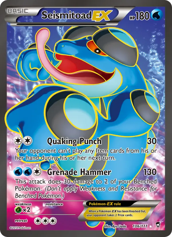 Seismitoad-EX 106 card from Furious Fists