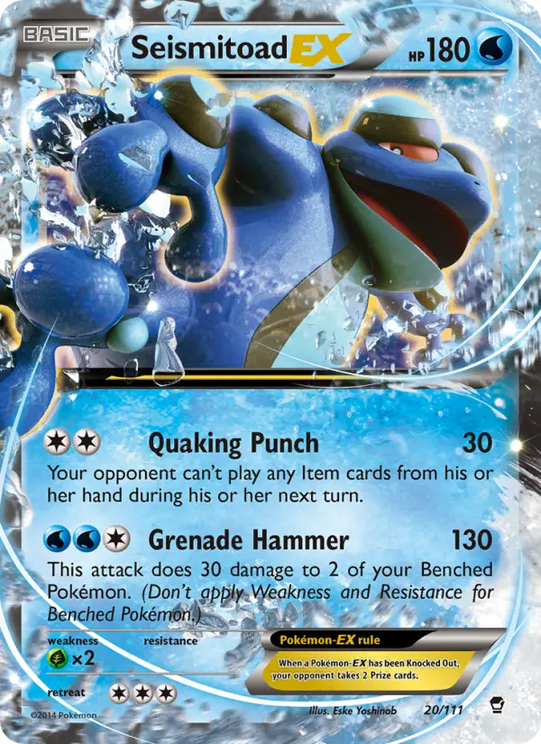 Seismitoad-EX 20 — Furious Fists 20, Holofoil finish