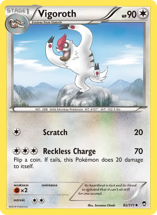 Vigoroth 82 card from Furious Fists