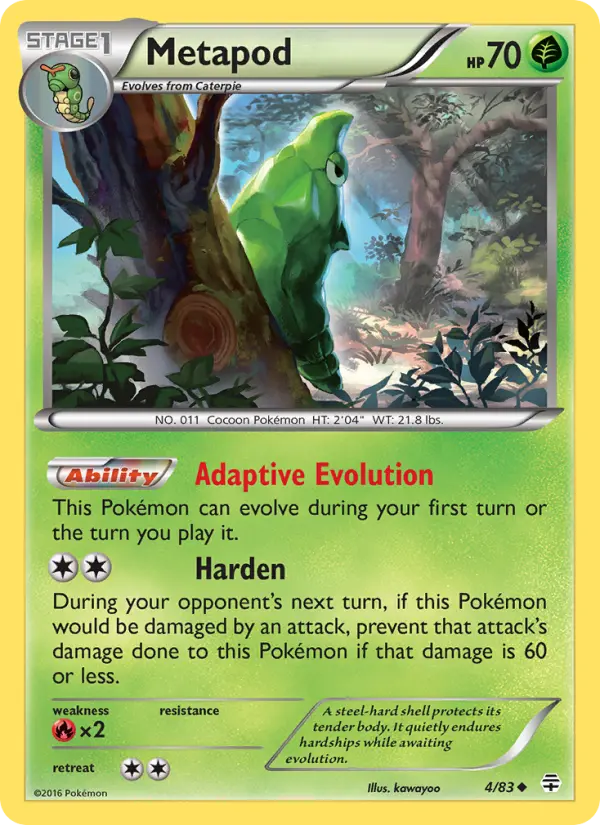 Metapod 4 card from Generations