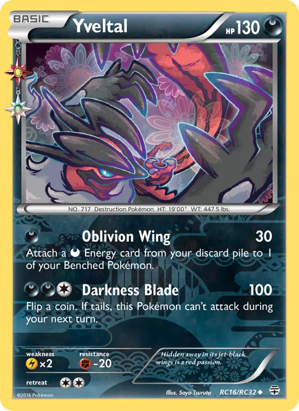 Yveltal RC16 — Generations RC16, Holofoil finish