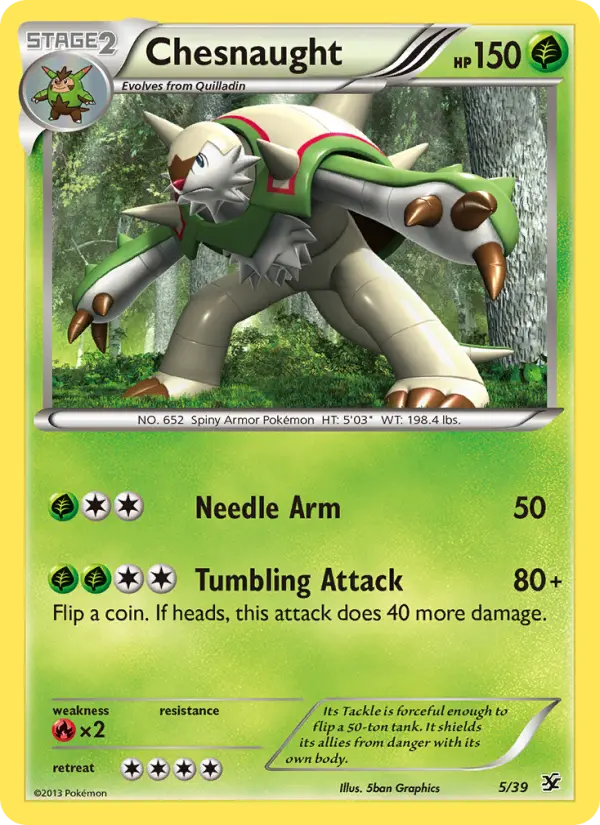 Chesnaught 5 card from Kalos Starter Set