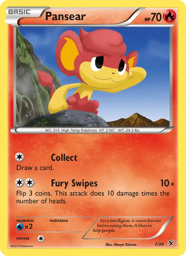Pansear 7 card from Kalos Starter Set