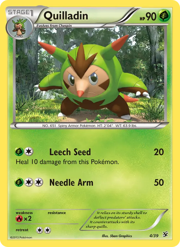 Quilladin 4 card from Kalos Starter Set
