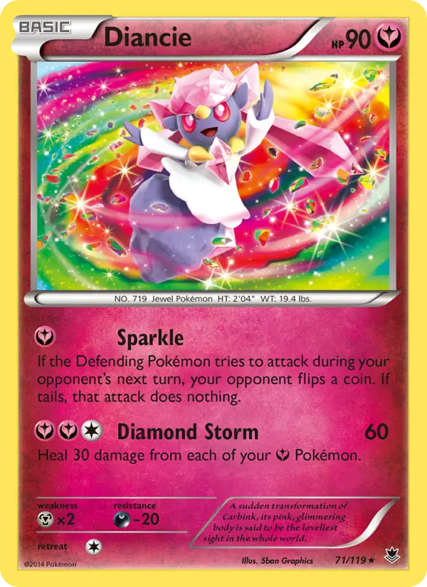 Diancie 71 card from Phantom Forces