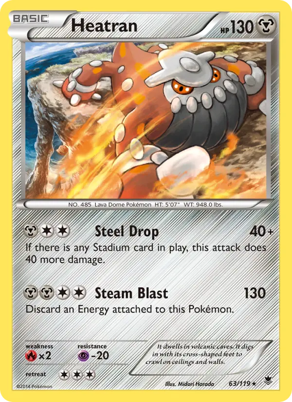 Heatran 63 — Phantom Forces 63, Holofoil finish
