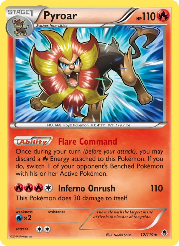 Pyroar 12 — Phantom Forces 12, Holofoil finish