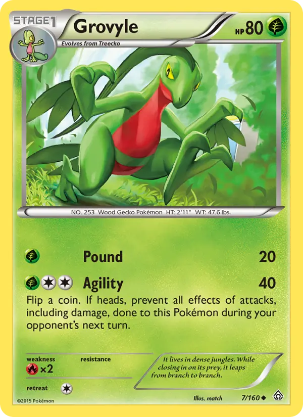 Grovyle 7 card from Primal Clash