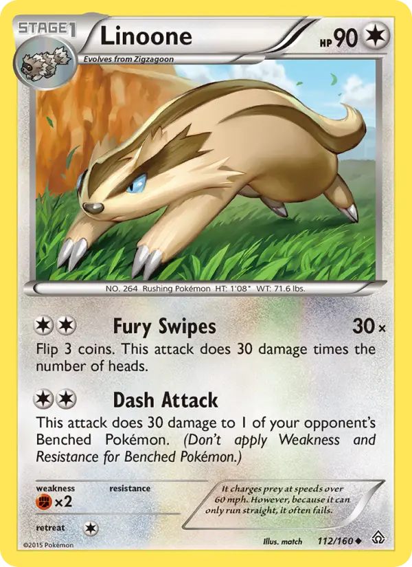 Linoone 112 card from Primal Clash