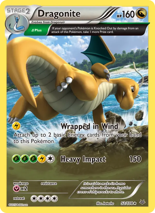 Dragonite 52 — Roaring Skies 52, Holofoil finish
