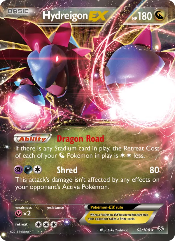 Hydreigon-EX 62 — Roaring Skies 62, Holofoil finish