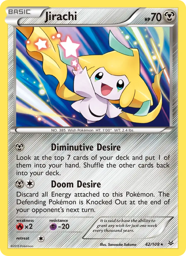 Jirachi 42 — Roaring Skies 42, Holofoil finish