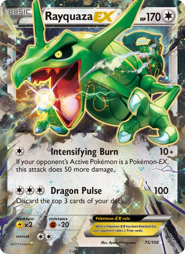 Rayquaza-EX 75 — Roaring Skies 75, Holofoil finish