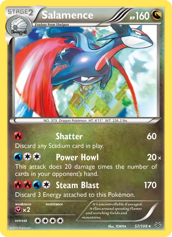 Salamence 57 — Roaring Skies 57, Holofoil finish