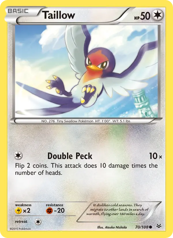 Taillow 70 card from Roaring Skies