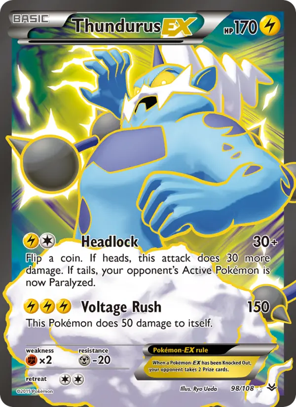 Thundurus-EX 98 — Roaring Skies 98, Holofoil finish