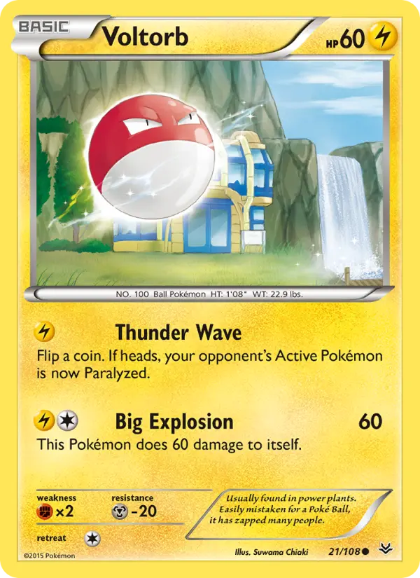 Voltorb 21 card from Roaring Skies