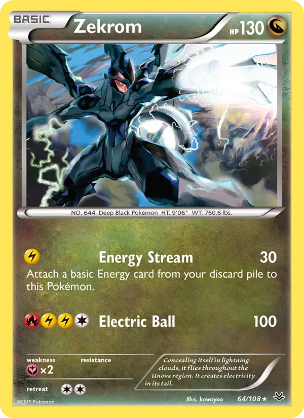 Zekrom 64 card from Roaring Skies