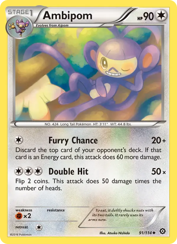 Ambipom 91 card from Steam Siege