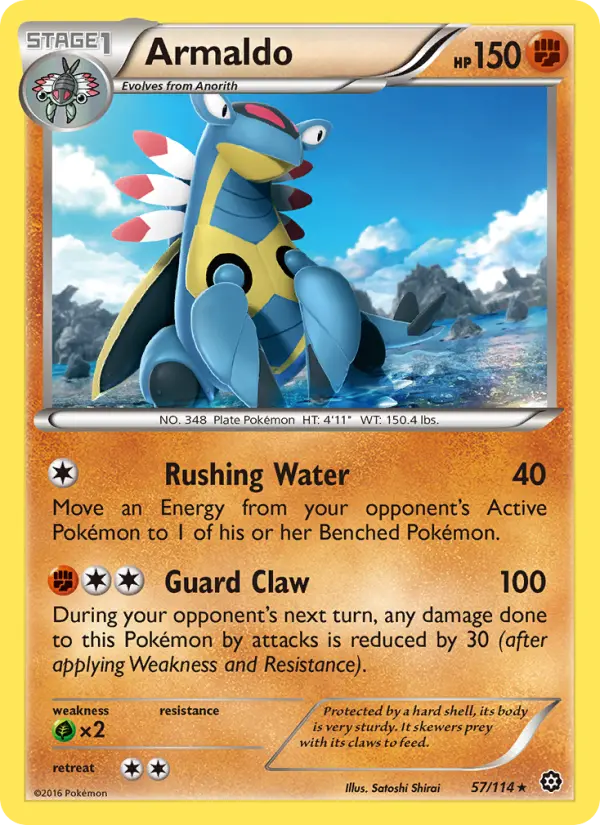 Armaldo 57 card from Steam Siege