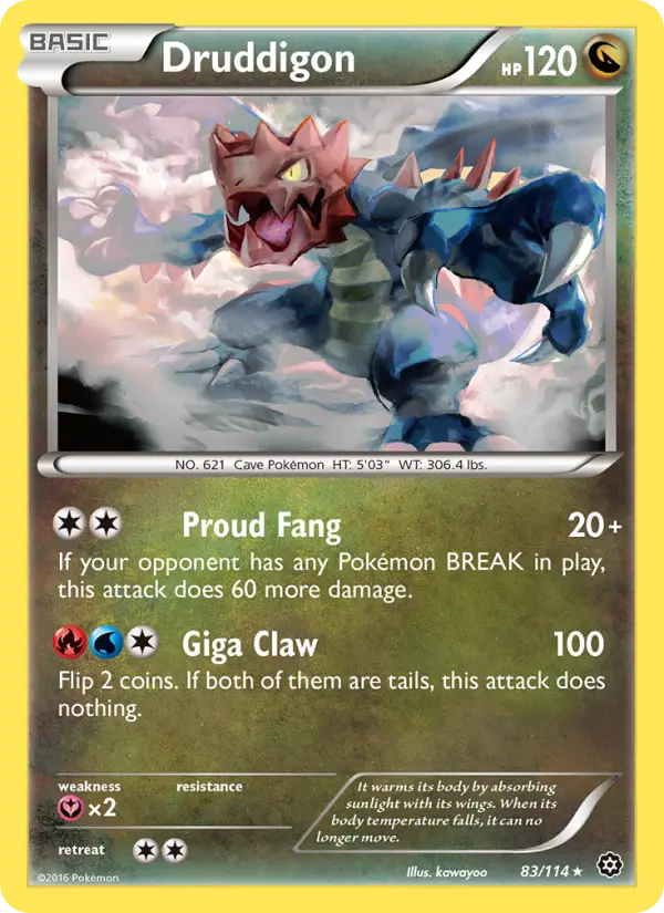 Druddigon 83 card from Steam Siege