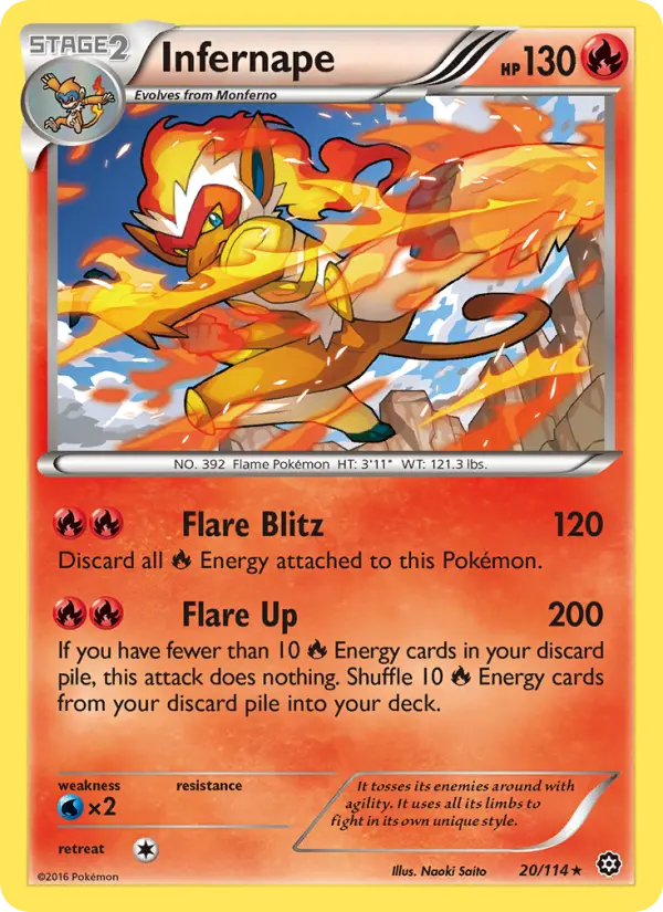 Infernape 20 — Steam Siege 20, Holofoil finish