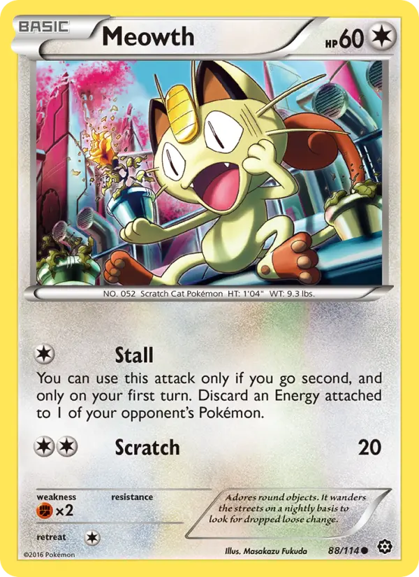 Meowth 88 card from Steam Siege