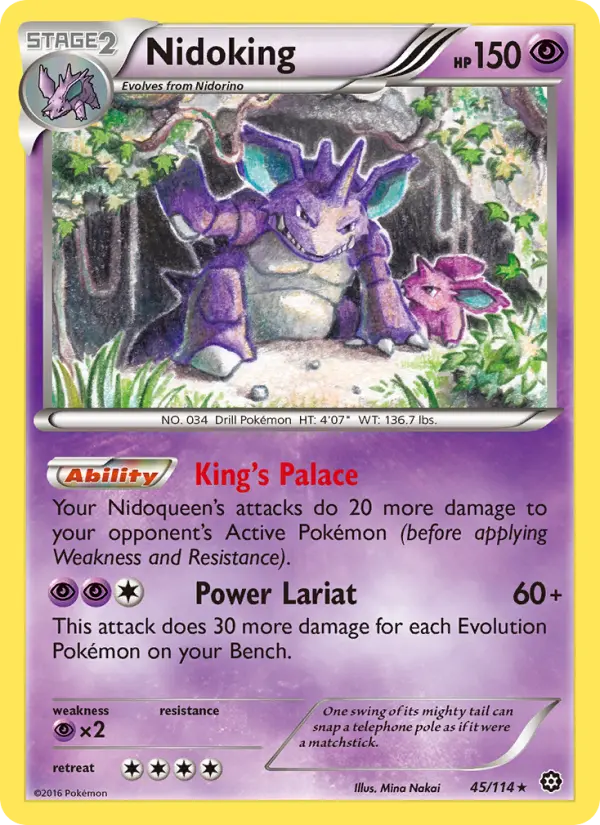 Nidoking 45 card from Steam Siege