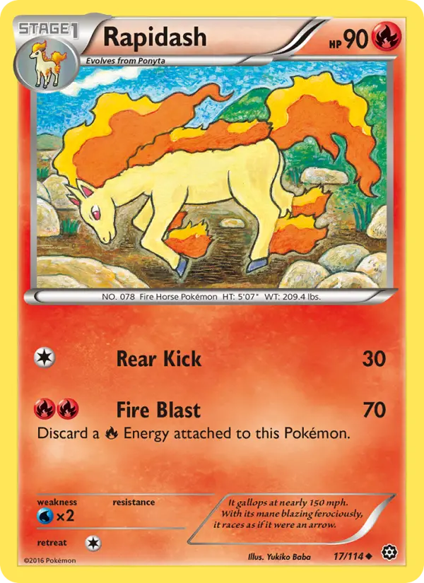 Rapidash 17 card from Steam Siege