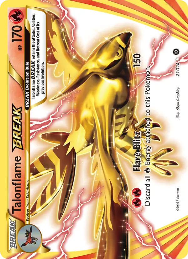 Talonflame BREAK 21 card from Steam Siege