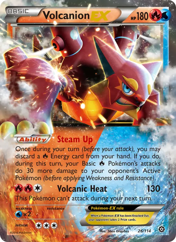 Volcanion-EX 26 card from Steam Siege