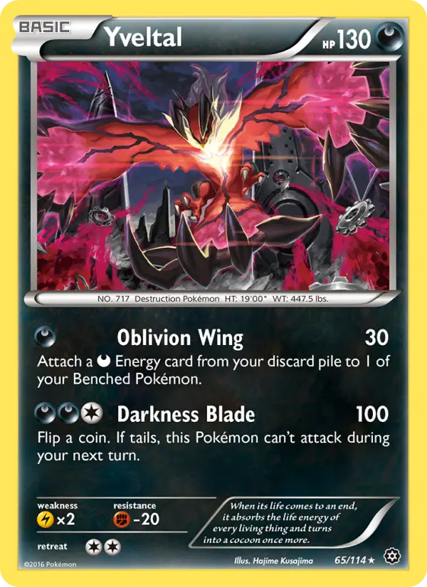 Yveltal 65 — Steam Siege 65, Holofoil finish