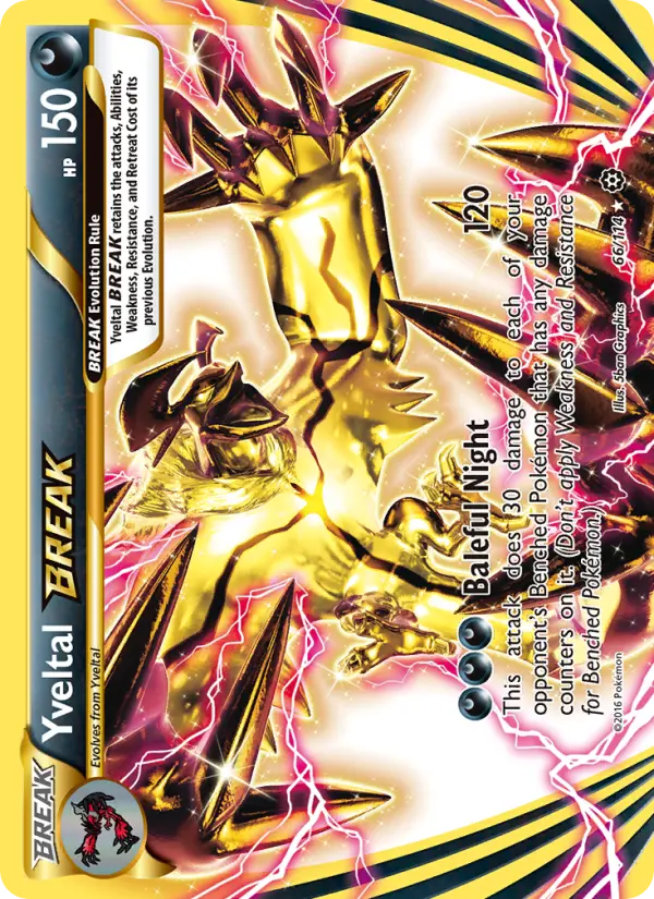 Yveltal BREAK 66 — Steam Siege 66, Holofoil finish