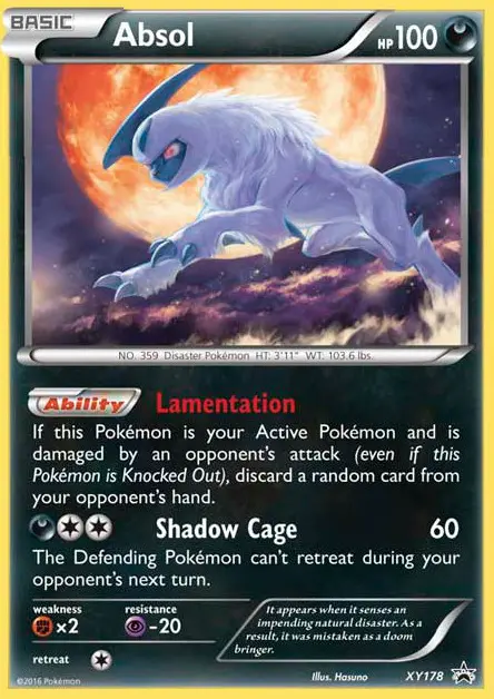 Absol XY178 card from XY Black Star Promos