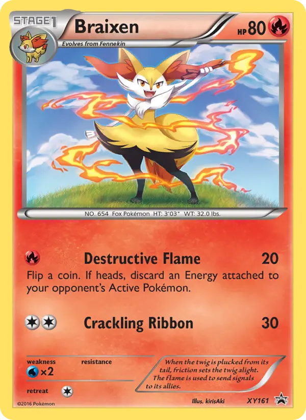 Braixen XY161 card from XY Black Star Promos