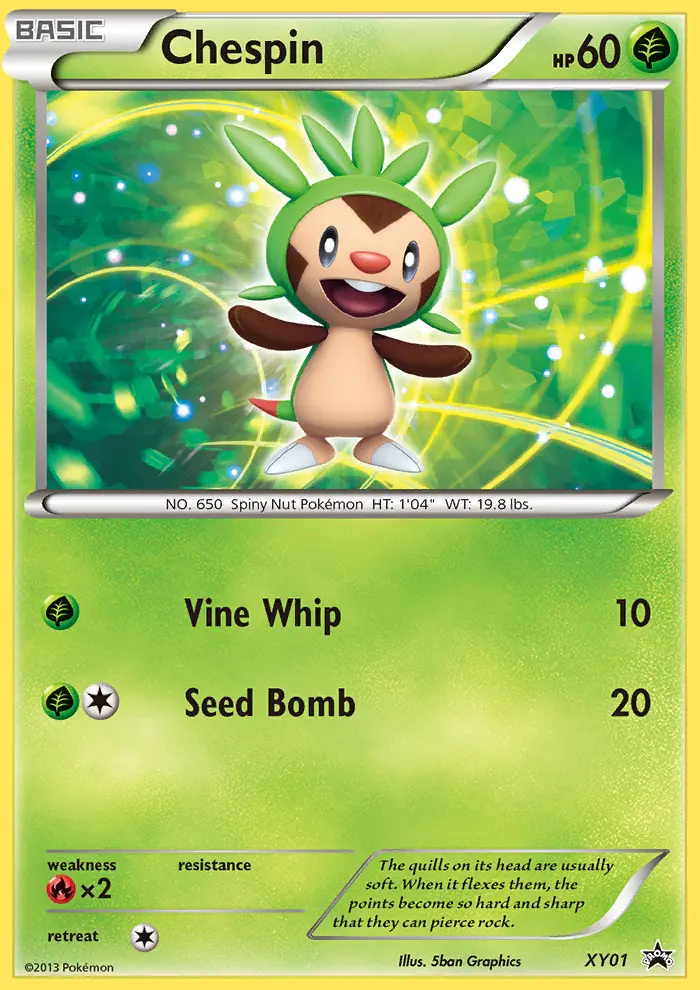 Chespin XY01 card from XY Black Star Promos