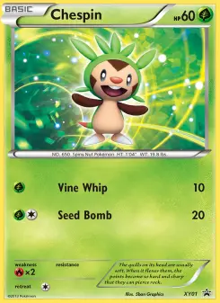 Chespin XY01 — shown as an example of the Reverse Holofoil finish