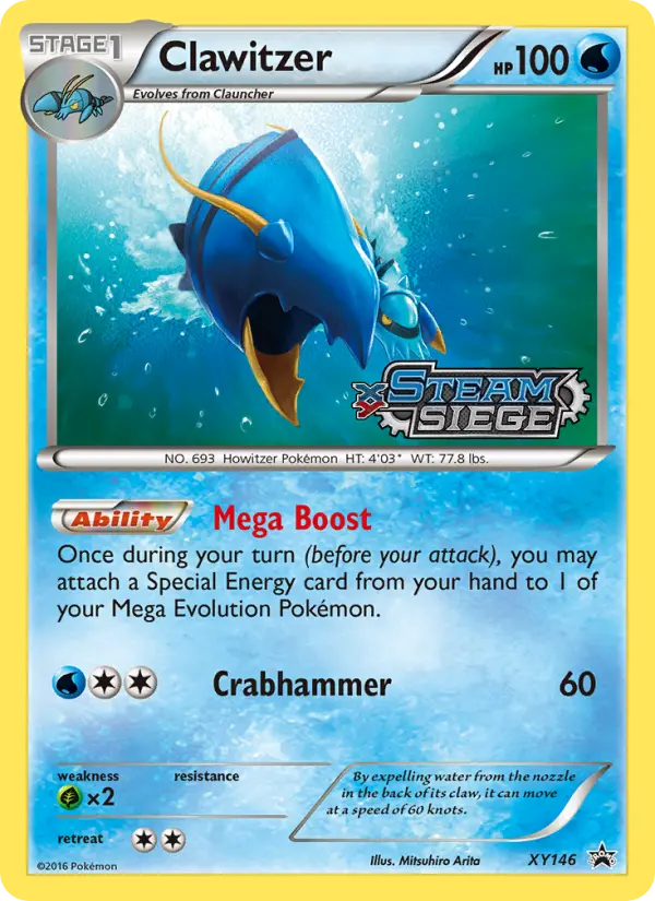 Clawitzer XY146 card from XY Black Star Promos