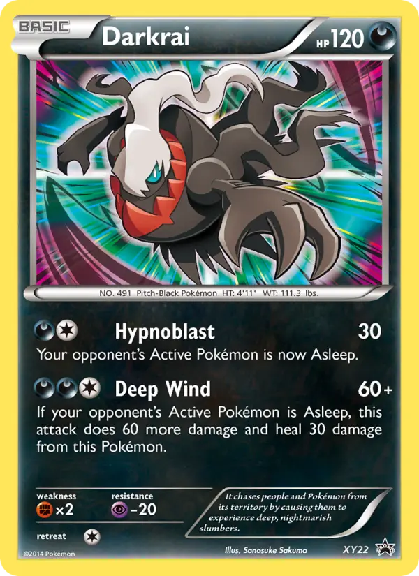 Darkrai XY22 card from XY Black Star Promos