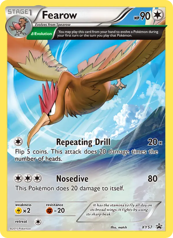 Fearow XY57 card from XY Black Star Promos