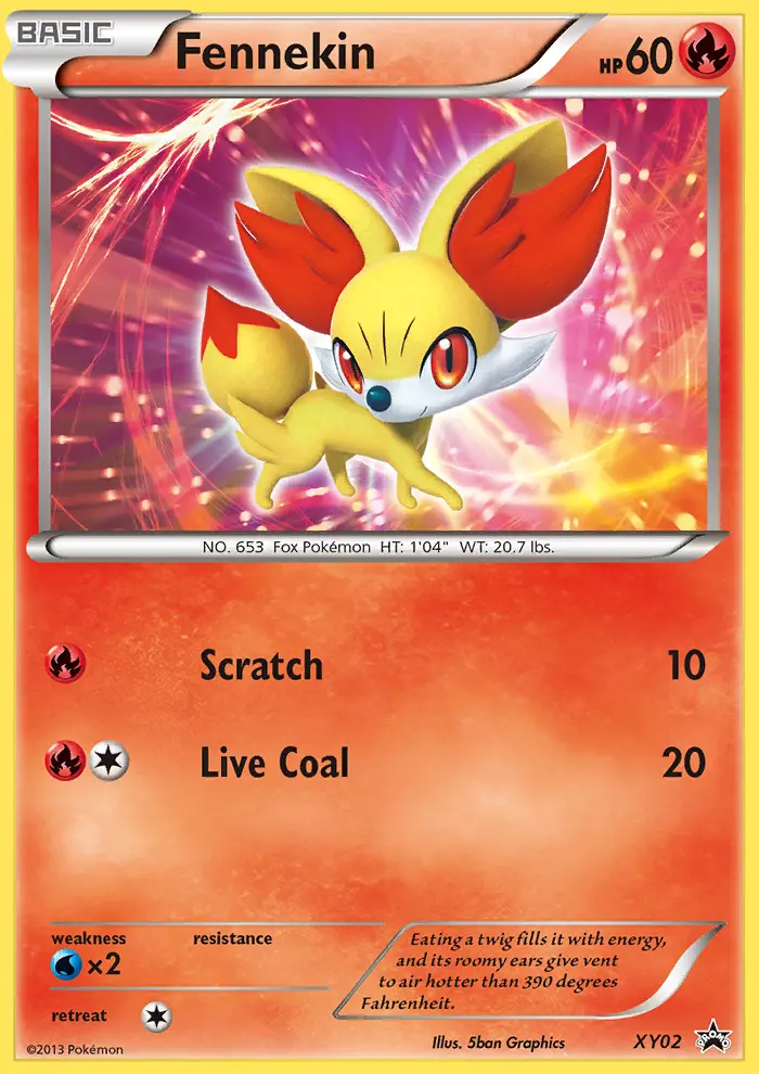 Fennekin XY02 — XY Black Star Promos XY02, Holofoil finish