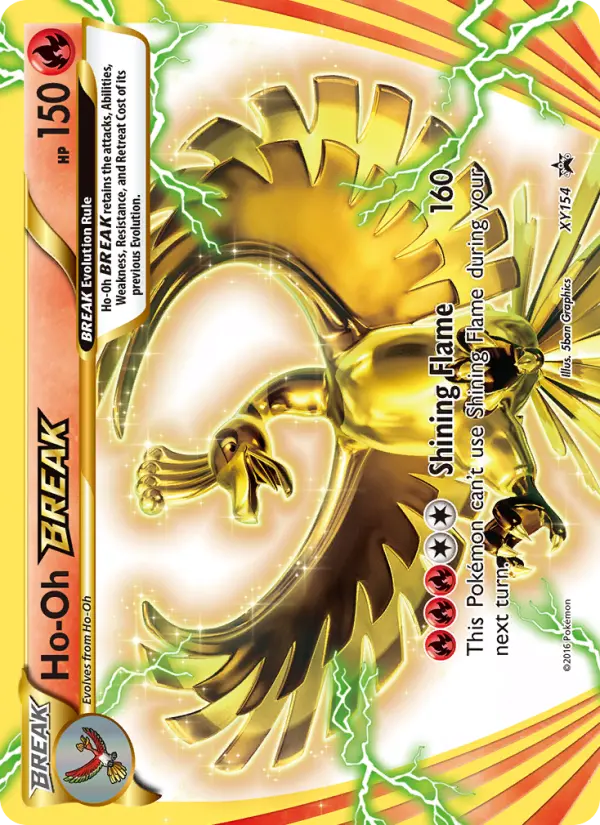 Ho-Oh BREAK XY154 card from XY Black Star Promos