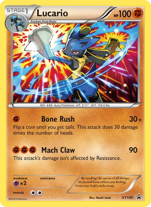 Lucario XY140 — XY Black Star Promos XY140, Holofoil finish