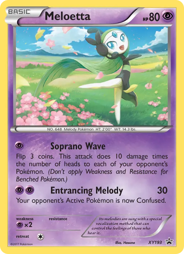 Meloetta XY193 card from XY Black Star Promos