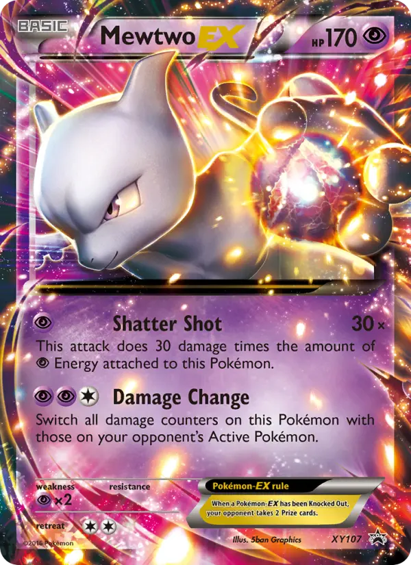 Mewtwo-EX XY107 — XY Black Star Promos XY107, Holofoil finish
