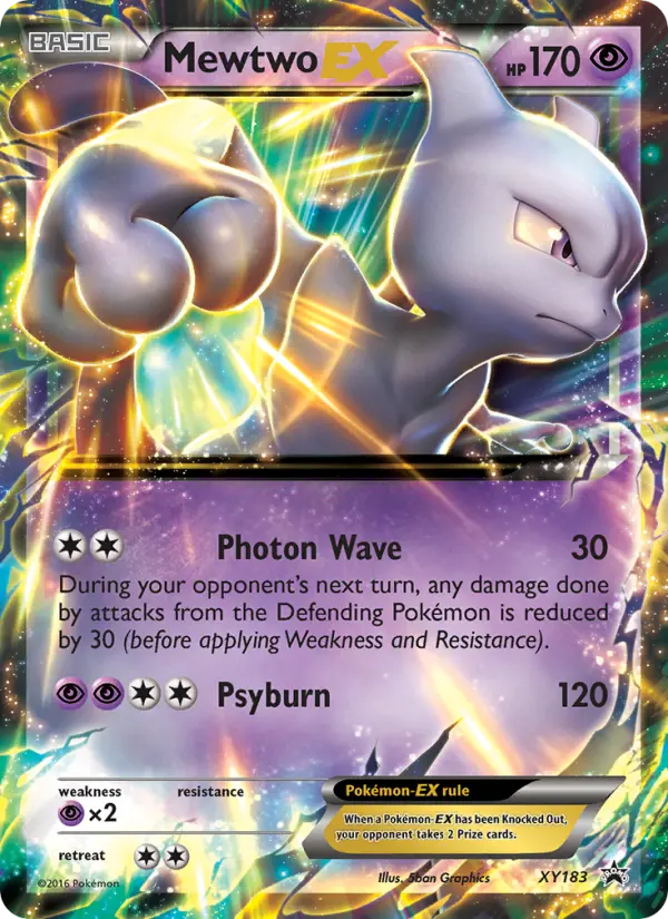 Mewtwo-EX XY183 card from XY Black Star Promos