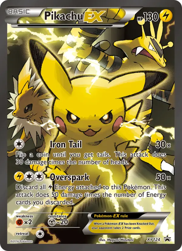 Pikachu-EX XY124 card from XY Black Star Promos