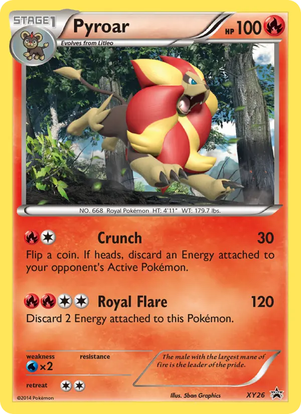 Pyroar XY26 card from XY Black Star Promos