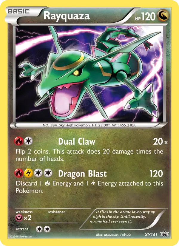 Rayquaza XY141 card from XY Black Star Promos